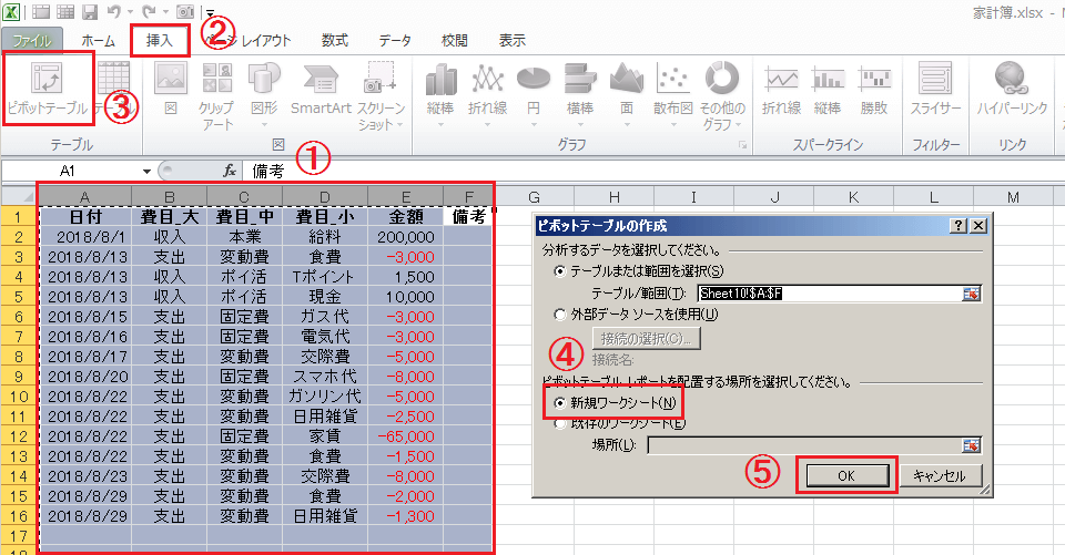 家計簿 エクセル 項目別 Amrowebdesigners Com